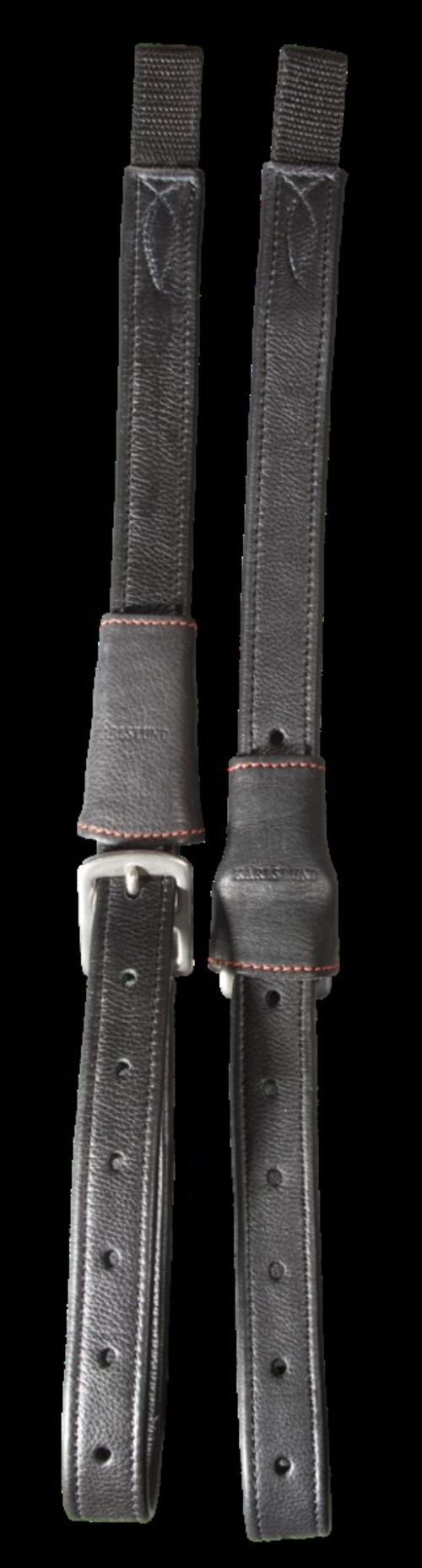 Lóki stirrup leathers w. buckle, black, 70cm