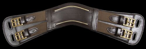 Anatomical leather girth, dark brown