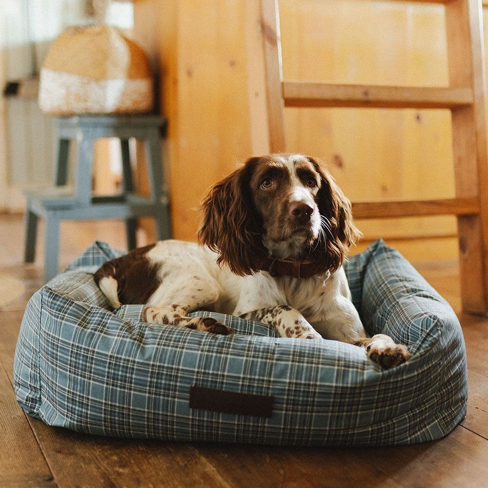 COPRILETTO IMPERMEABILE TARTAN BLU - GRANDE