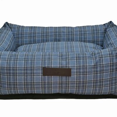 BLUE TARTAN WATERPROOF BED (SMALL)