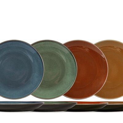 Marrekesh flat plate in stoneware assorted colors cm 26.