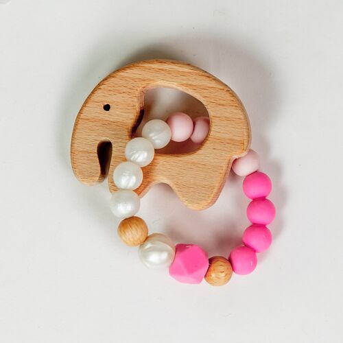 Silicone Baby Teether-Bracelet,  light pink