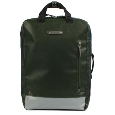 Laptop backpack Agal 7.2 M grey-junglegreen-blue