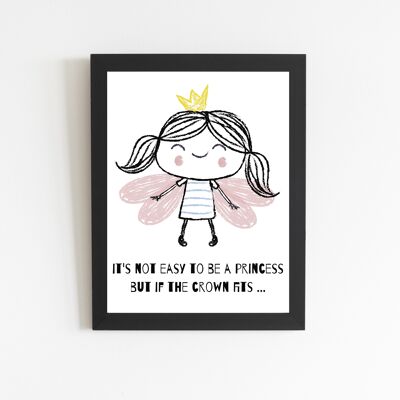 Poster "Princess" black frame, A4 format