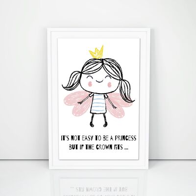 Affiche "Princesse" cadre blanc, format A4