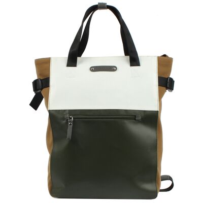 Shopper backpack Mendo 7.4 junglegreen-white