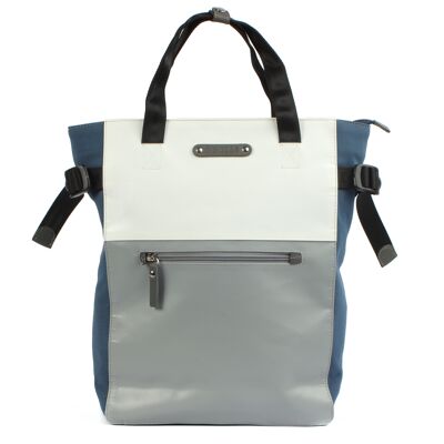 Shopper backpack Mendo 7.4 grey-white-blue