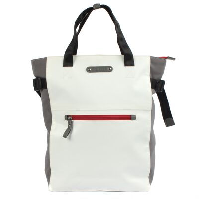 Shopper backpack Mendo 7.4 white-grey