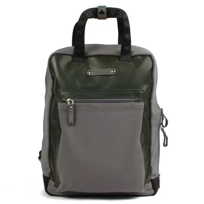 Mochila shopper Neldem 7.2 gris-verde selva