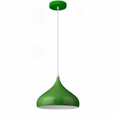 Moderna lampada a sospensione vintage verde con paralume industriale da soffitto a sospensione ~ 1512