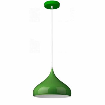Abat-jour suspendu industriel vert moderne, éclairage de plafond suspendu ~ 1512 1