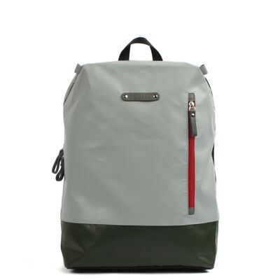 City backpack Novis 7.1 grey-junglegreen-red