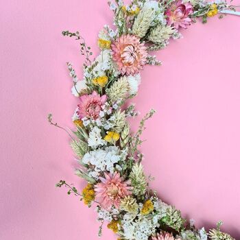 La couronne de fleurs séchées 'Rose et Jaune' taille M 2