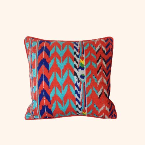 Diyenay Cushion - Red, Navy & Mint