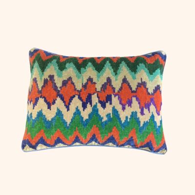 Coussin Sapo - Orange, Ivoire & Vert