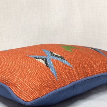 Coussin Sapowaydhay - Orange, Ciel & Vrai Vert 3