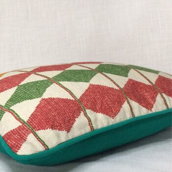 Coussin Sapowaydidi - Rouge, Moutarde, Vert 4