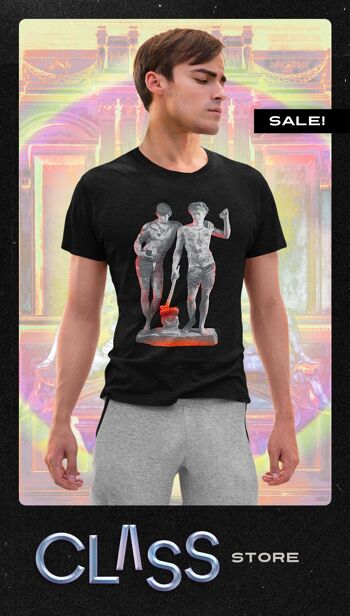 GEMINI - T-shirt gay graphique en noir et blanc, cadeau de signe du zodiaque, vêtements queer unisexes, couple gay, tee-shirt d'astrologie, né en juin 2
