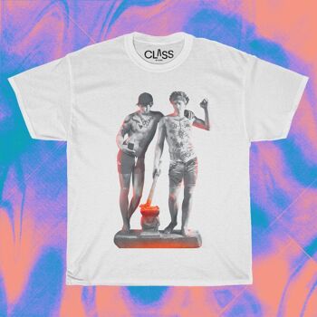 GEMINI - T-shirt gay graphique en noir et blanc, cadeau de signe du zodiaque, vêtements queer unisexes, couple gay, tee-shirt d'astrologie, né en juin 7