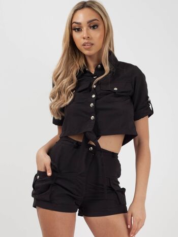 Ensemble cargo crop top et short 2