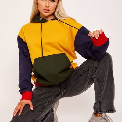 Colour Block Oversized Hoodie