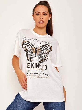 Couture T-shirt imprimé graphique papillon 4