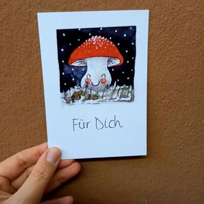 Postcard for you mushroom 10 pieces Din A6