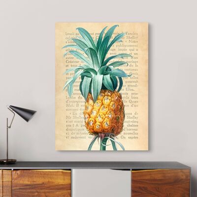 Modern botanical painting, on canvas: Remy Dellal, Ananas