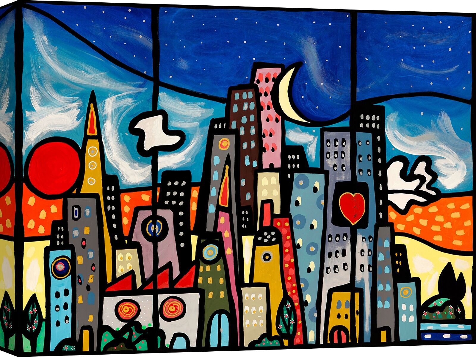 Quadro moderno e colorato, su tela: Wallas, Quando soffia il vento