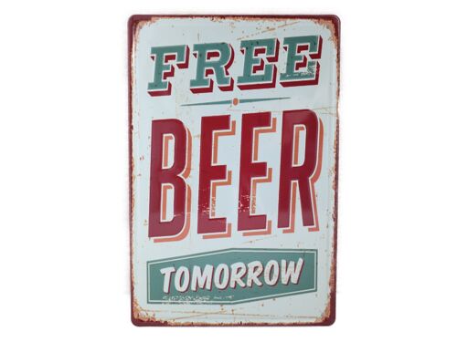 Free beer metalen bord 20x30cm