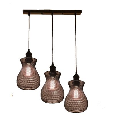 Industrial Modern Vintage Triple Ceiling Pendant Lights Fittings Cluster Chandelier Lampshade~2371