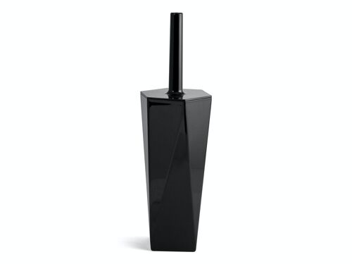 Porta scopino wc in plastica forma esagonale colore nero cm 36,5