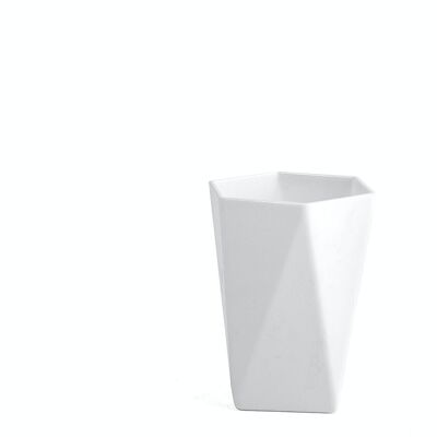 Bicchiere bagno in plastica colore bianco forma esagonale cm 11.