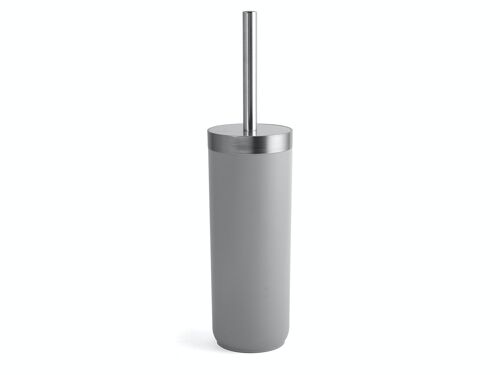 Porta scopino wc in plastica e acciaio colore grigio cm 38,5.