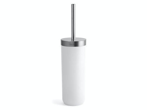 Porta scopino wc in plastica e acciaio colore bianco cm 38,5.