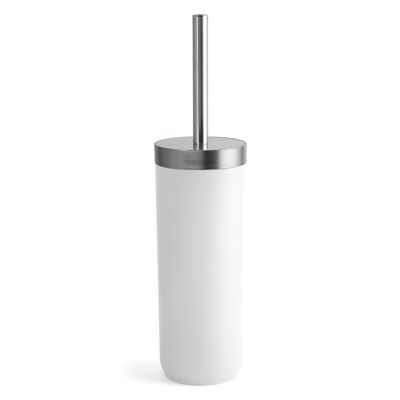 Porta scopino wc in plastica e acciaio colore bianco cm 38,5.