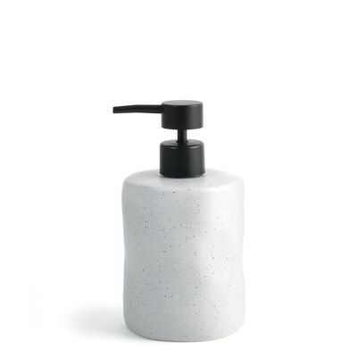 Seifenspender aus grauer Keramik mit Hammerschlageffekt cm 16,5.