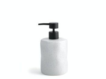 Distributeur de savon en céramique effet martelé gris cm 16,5. 1