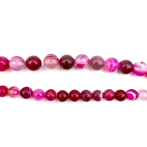 Rang agate rose fuchsia 8mm