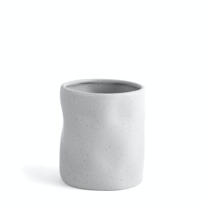 Vaso de cerámica gris efecto martillado cm 10.