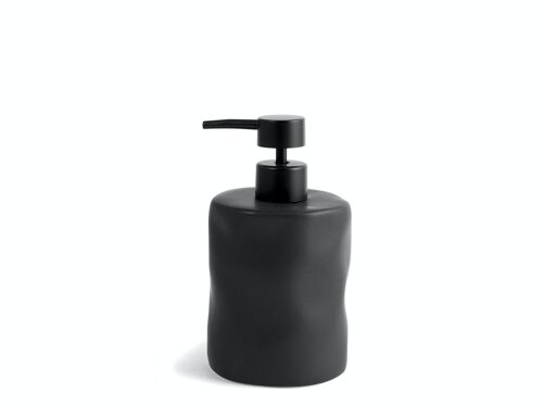 Dosa sapone in ceramica effetto martellato colore nero cm 16,5.