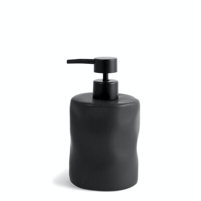 Dispensador de jabón de cerámica efecto martillado negro cm 16,5.