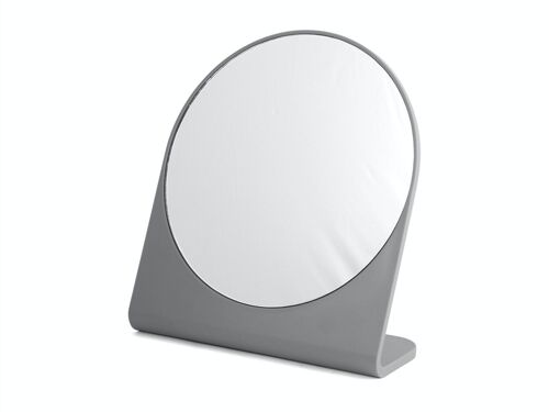 Specchio da appoggio in plastica colore grigio cm 20.
