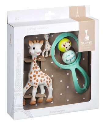 Coffret cadeau Sophie la Girafe (comprend Sophie la girafe + hochet balançoire + porte-clés Sophie Hévéa) 1