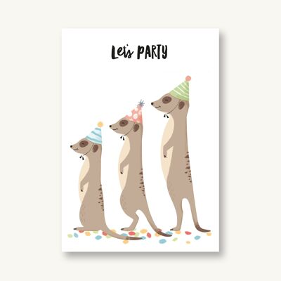 Cartolina coriandoli meerkat