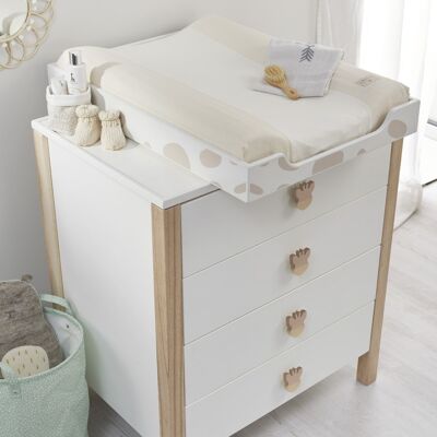 Commode 4 tiroirs Sophie la girafe avec frein