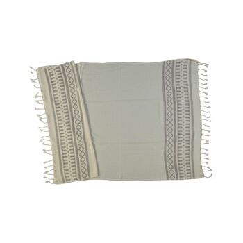 Drap de bain Peshtemal Dora Beach imprimé à la main 70% coton 30% lin 90 x 170 cm Naturel - Beige 2