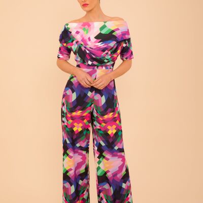 LIMA Crepe Jumpsuit - Pixel Print