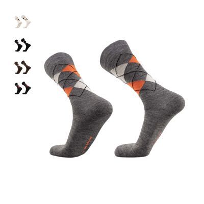 Argyle I City Socks I Alpaca, Bamboo & Merino for Men & Women - Gray | ANDINA OUTDOORS