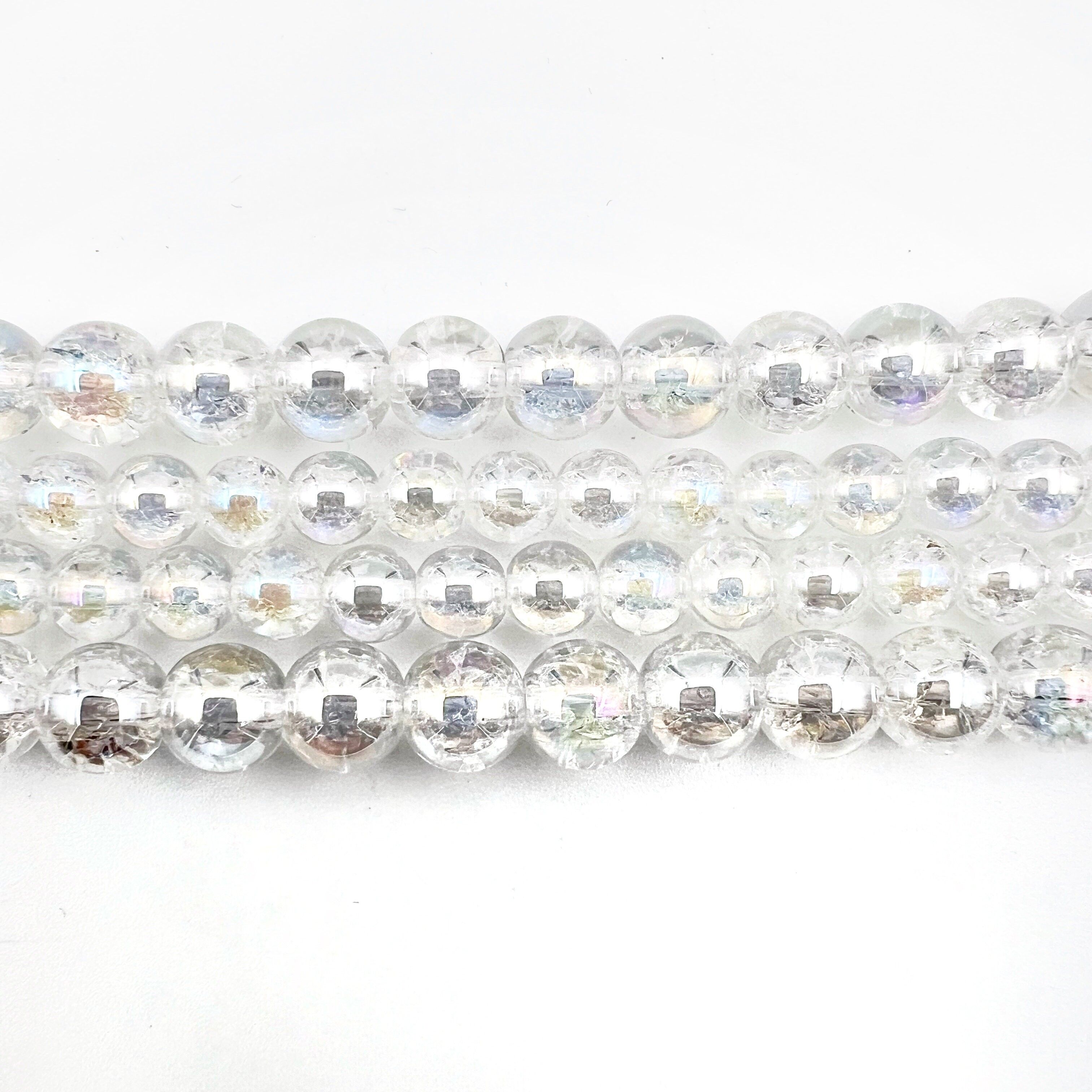 Row quartz aura angel cracked 6 mm